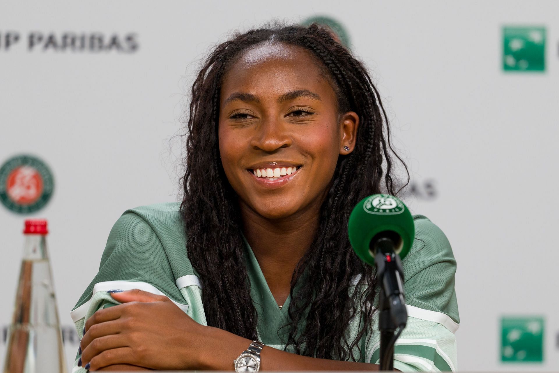 Coco Gauff attending press conference ahead of the 2025 French Open - Source: Getty